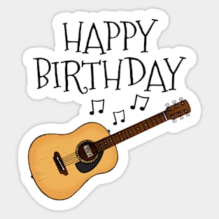 Acoustic Guitar Happy Birthday Guitarist Musician Sticker